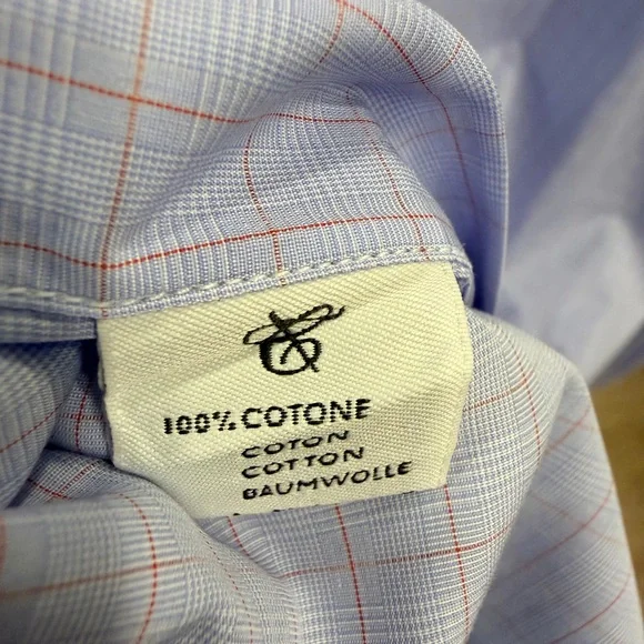 Canali Egyptian Cotton Windowpane Dress Shirt Size 42 - Picture 6 of 9